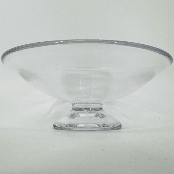 Simon Pearce Hand Blown Clear Crystal Pedestal Compote, Centerpiece Bowl Rare - Picture 6 of 16